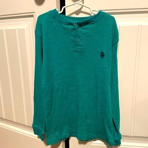 US Polo Assn teal Henley